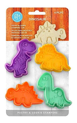 R & M International Dinosaur Cookie, Juego De 4 Sellos, Tall 0
