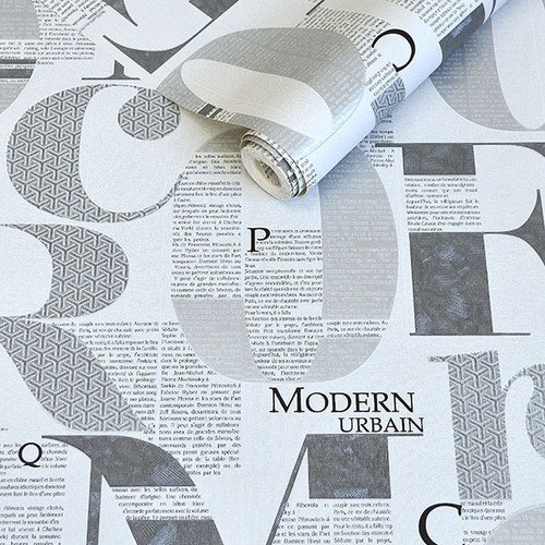 Papel De Parede Importado Cinza Prateado Moderno Alto Relevo 0