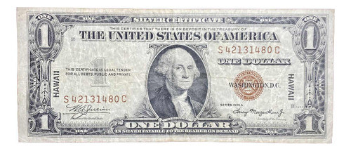 Billete 1 Dólar Hawaii 1942 Pick 36a Estados Unidos Rojo 0