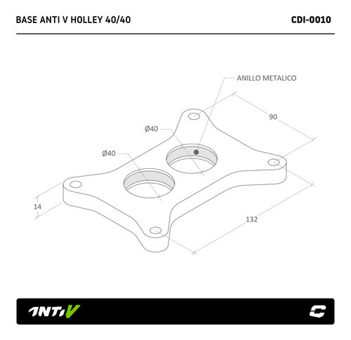 Base Carburador Holley 40 40 Chevy Falcon V8 Collino Anti V 1