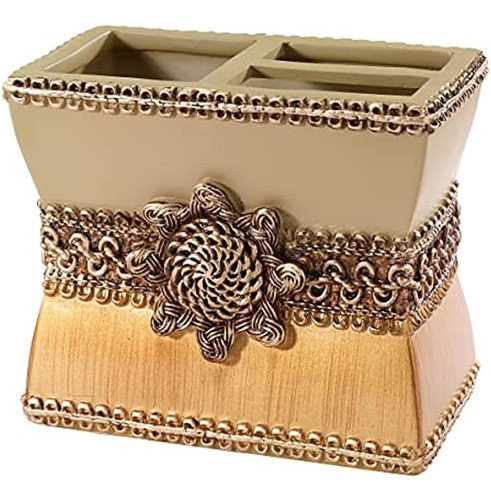 Avanti Linens 11166bgte Portacepillos De Medallón Trenzado, 0