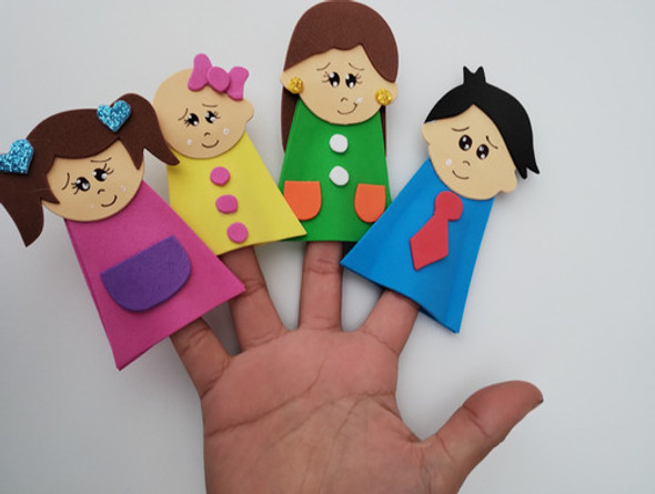 Titeres Familia Dedos En Goma Eva X 4 Unidades 1