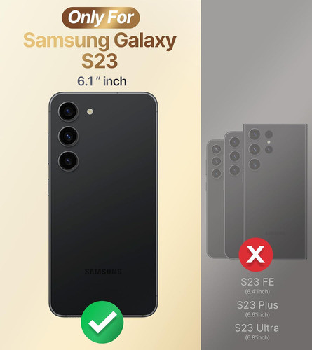 Funda Protectora Para Galaxy S23 Negra Dorada Con Soporte 1