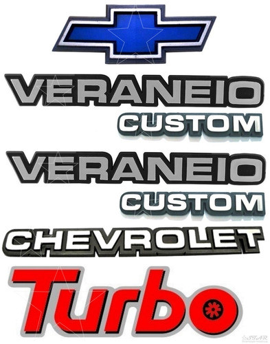 Kit Emblemas Veraneio Custom Chevrolet Turbo - 1989 À 1992 0