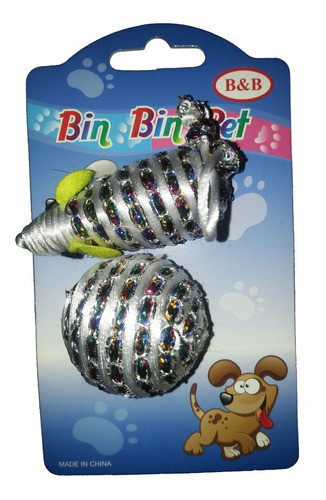 Ratón Y Bola De Hilo Plateado X2 U. 1