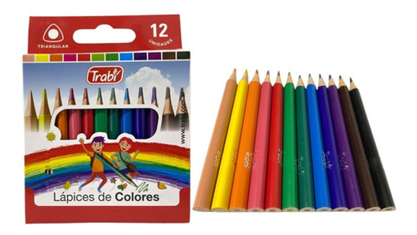 Lapices De Colores Trabi Cortos X 12 Colores 0