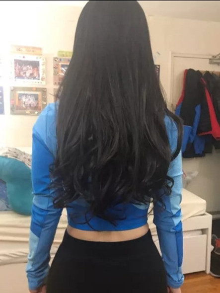 Extensiones Negras Cortina Ondulada Hilo Invisible 0