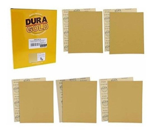 10 Lijas Dura-gold 23cm X 28cm Grano Surtido 80 A 320 0