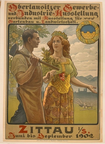 Zittau Sajonia Alemania - Afiche 1902 - Lámina 45x30 Cm. 0