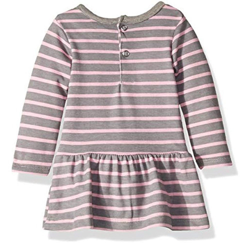 Hanes Baby Flexy 2 Pack Knit Long Sleeve Tunics, Steel/pink 1