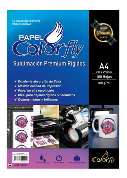 Papel Sublimación Premium Rígidos A4 Pack X 10 Paq Disershop 0