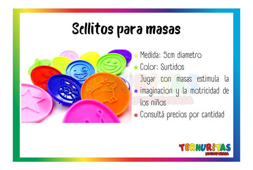 Sellos X50 Unidades Masa Jugar Niños Herramientas X Mayor Ap 1