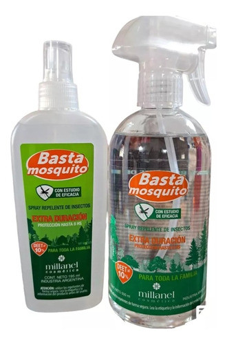 Repelente Basta Mosquito Con Tuluamida 190ml Millanel 0