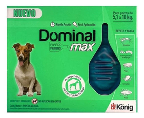 Pipeta Dominal Max Perro 5 A 10 Kg Antipulgas 0