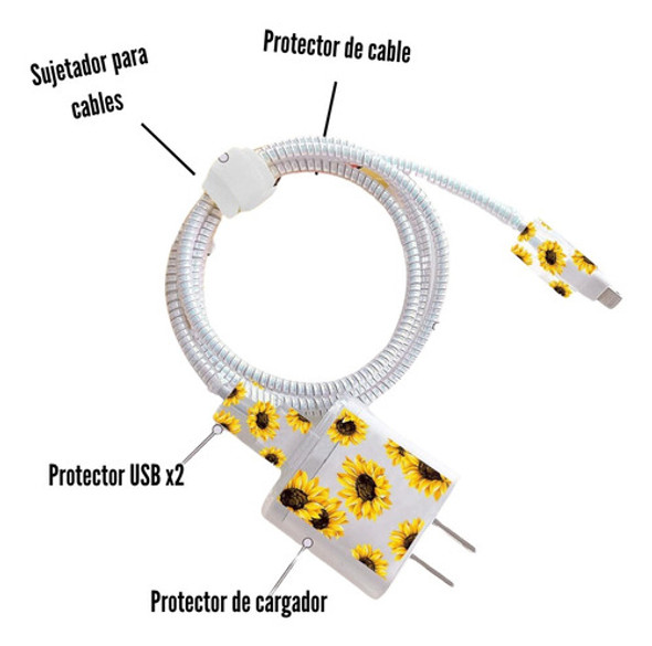 Protector Para Cargador Y Cable 5 Piezas 1 Protector Para Cargador Y Cable 5 Piezas 1