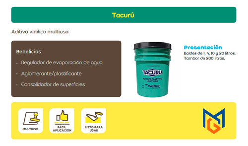 Tacuru Weber Aditivo Vinilico Multiuso En Balde X 1 Litro 1