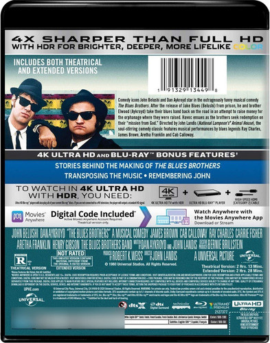4k Ultra Hd + Blu-ray Blues Brothers / Los Hermanos Caradura 1