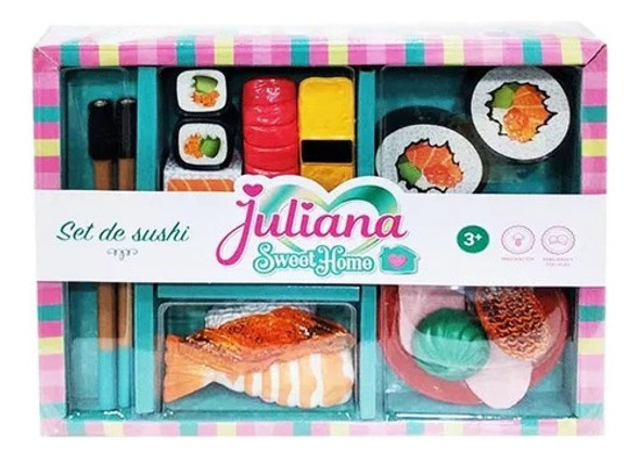 Set De Sushi Juliana Con Velcro Comida Bandeja Completa Nryj 0