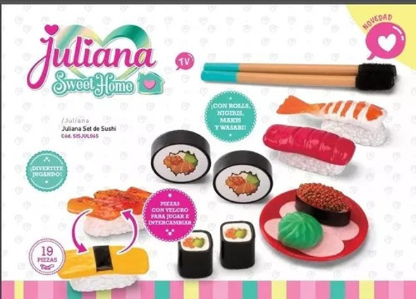 Set De Sushi Juliana Con Velcro Comida Bandeja Completa Nryj 1