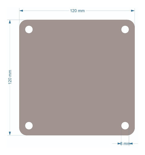 Placa Anclaje Perforada. Pack 10un. 12x12cm. Chapa 3.2mm. 1