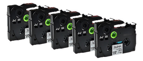 5 Pk Negro Sobre Blanco Tz Tze 231 231 Etiqueta Cinta Compat 0