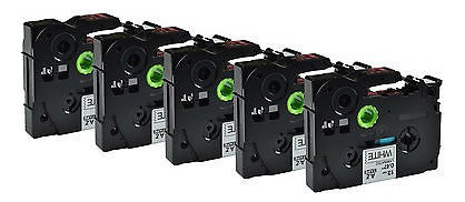 5 Pk Negro Sobre Blanco Tz Tze 231 231 Etiqueta Cinta Compat 1