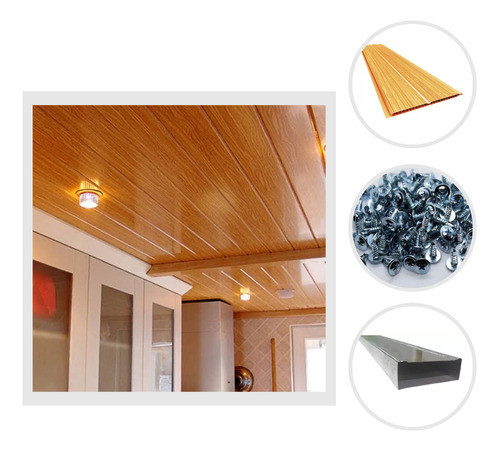 Cielorraso Kit Pvc Color Natural Gemini 5x5 25m2 Oferta 0