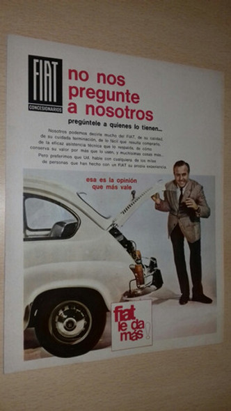 P66 Clipping Publicidad Automovil Fiat 600 Año 1966 0