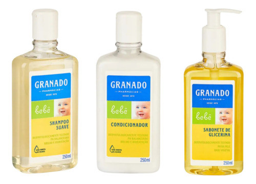 Kit Granado Banho Bebê 1sabliq+1 Shamp+1cond Camomila 250ml 0