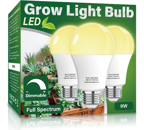 3 Pack Bombilla De Luz De Cultivo Interior,a19 Bombilla... 0