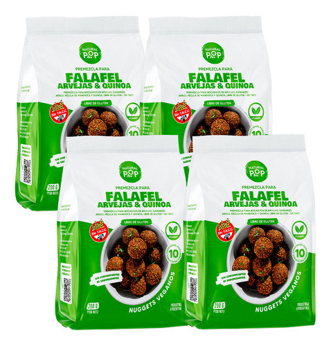 Premezcla Falafel Arvejas Y Quinoa Vegano 40 Porción Natural 0