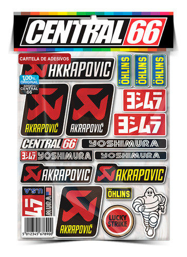 Kit Adesivos Patrocinios M02 Autocolante Auto Colante Papel 0