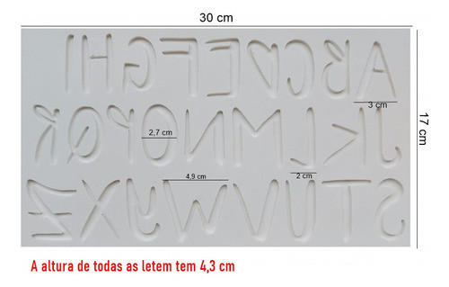 Molde De Silicone Alfabeto Grande 02 Para Confeitaria 1