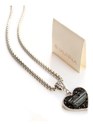 Collar Colgante Acero Quirúrgico Corazón Turmalina 0