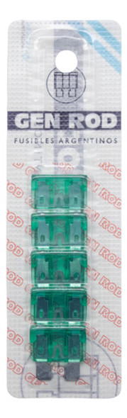 15 Fusibles Ficha Plana Tipo Automotor 30a (verde) 18.4x5.1 0