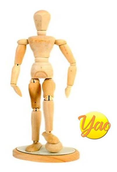 Maniquie Muñeco Articulado De Madera De 30 Cm Con Iman 1
