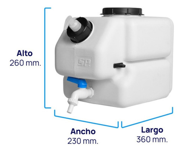 Tanque De Agua 17lts. Color Blanco Completo 1