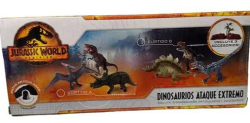 Set X 3 Dinosaurios Ataque Extremo Jurassic World + Acces. 1