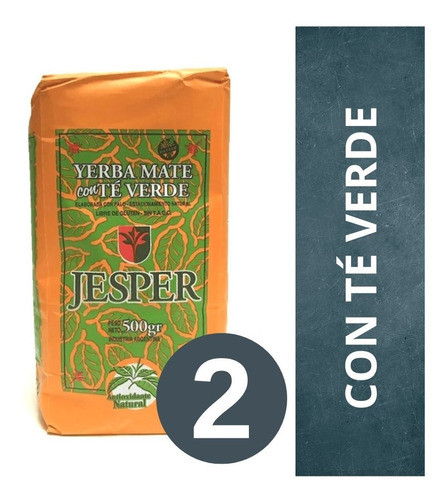 Yerba Mate Con Té Verde Jesper 2 X 500 Gr 0