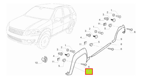 Fender Guardabarro Delt Der  Fiat Palio Weekend Adv 2012- 0