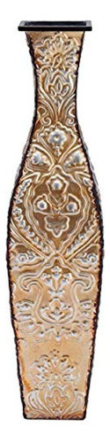 Elements 5145608 Jarrón De Metal Decorativo Tapiz, 17 Pulgad 0