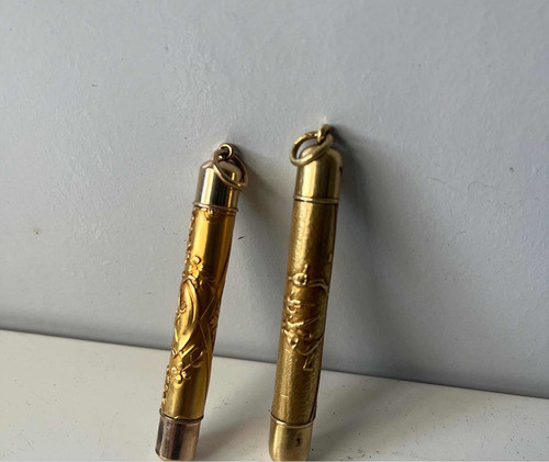 Antiguo Lápiz Bañado En Oro 0