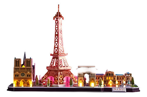 Puzzle 3d Paris Luces Led Cubic Fun Rompecabezas City Line 0
