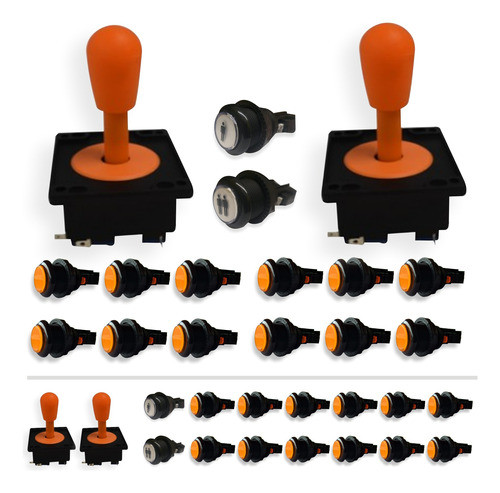 14 Botões Acrílico Cp Laranja + 2 Comandos Completos 0