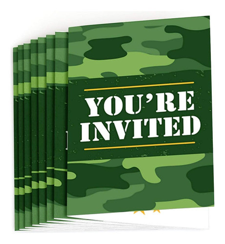 ~? Big Dot Of Happiness Camo Hero - Rellena Las Invitaciones 1