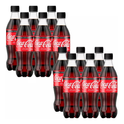 Coca Cola Sin Azúcar 500ml Pack X12 Unidades 0