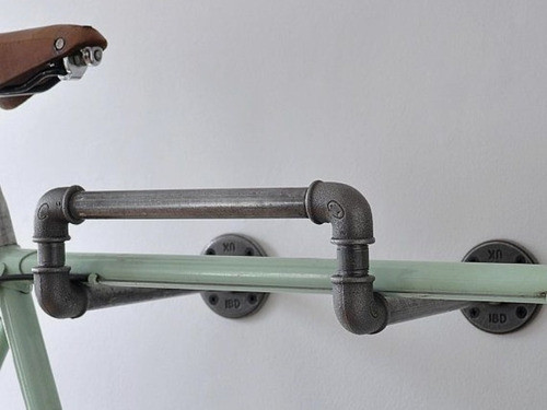 Soporte De Pared Para Bicicleta, Caño Industrial Galvanizado 1