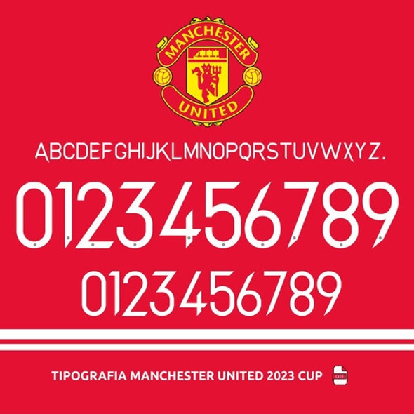 Tipografía Manchester United 2023 Cup Y Editable Numeros 1