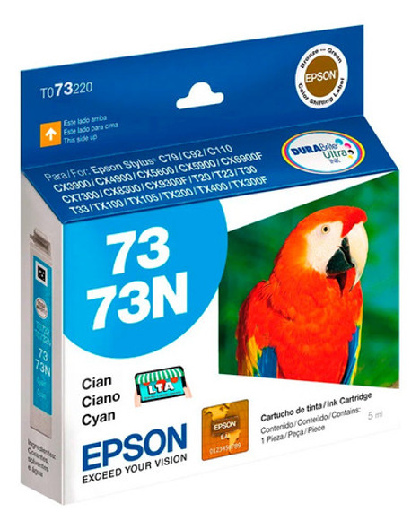 Cartucho Tinta Cian Original Para Impresora Epson Tx210 0