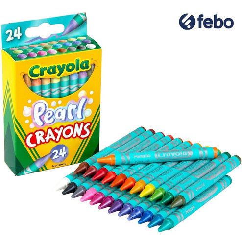 Caja De Crayones Crayola Pearl Perlados X 24 Febo 1